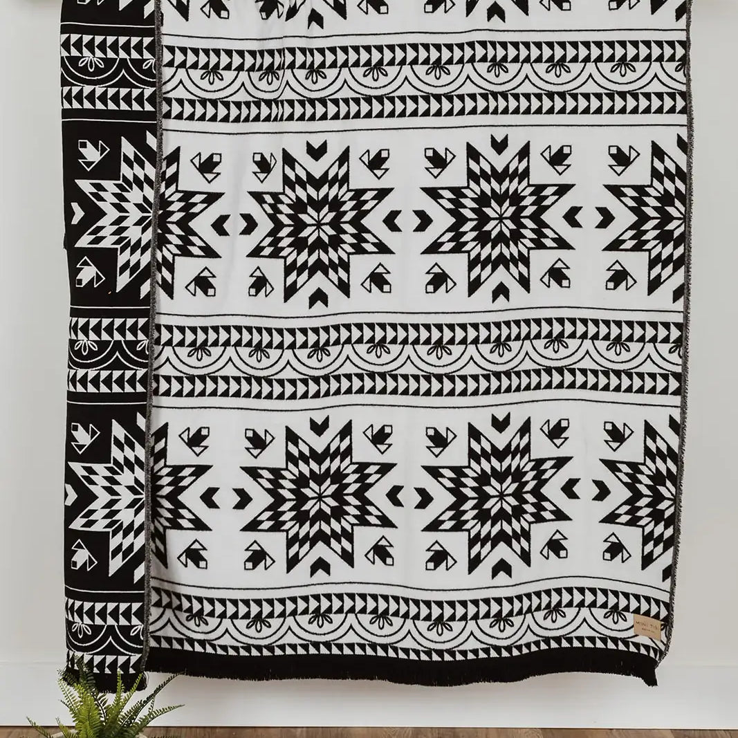 StarIndigenousDesignedMadeinCanadaMINITIPIBlanket.webp