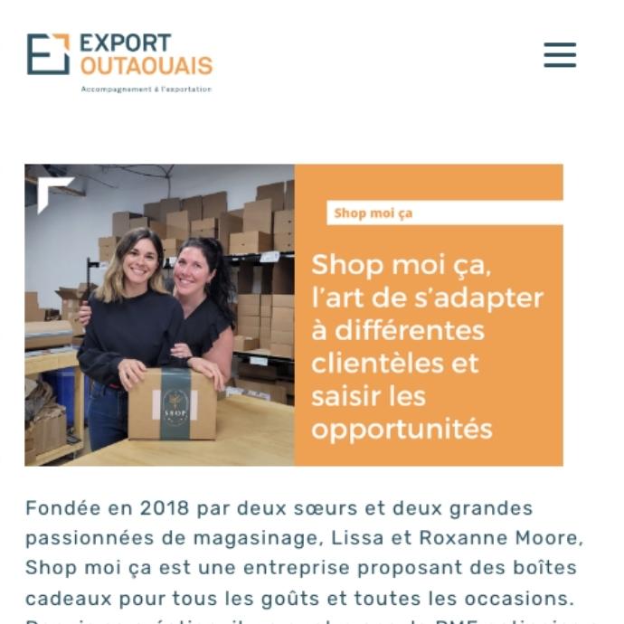 Export Outaouais | Shop moi ça, l’art de s’adapter à différentes clientèles et saisir les opportunités