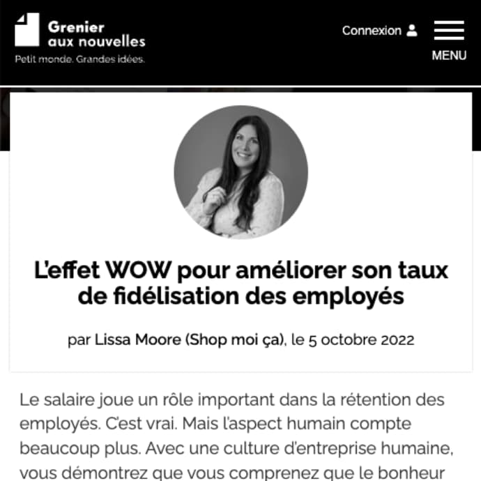 Grenier aux nouvelles | L’effet WOW pour améliorer son taux de fidélisation des employés