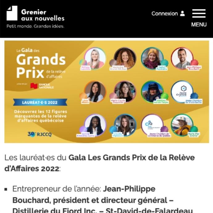 Recognition at the 30th Grands Prix de la Relève d&#39;Affaires