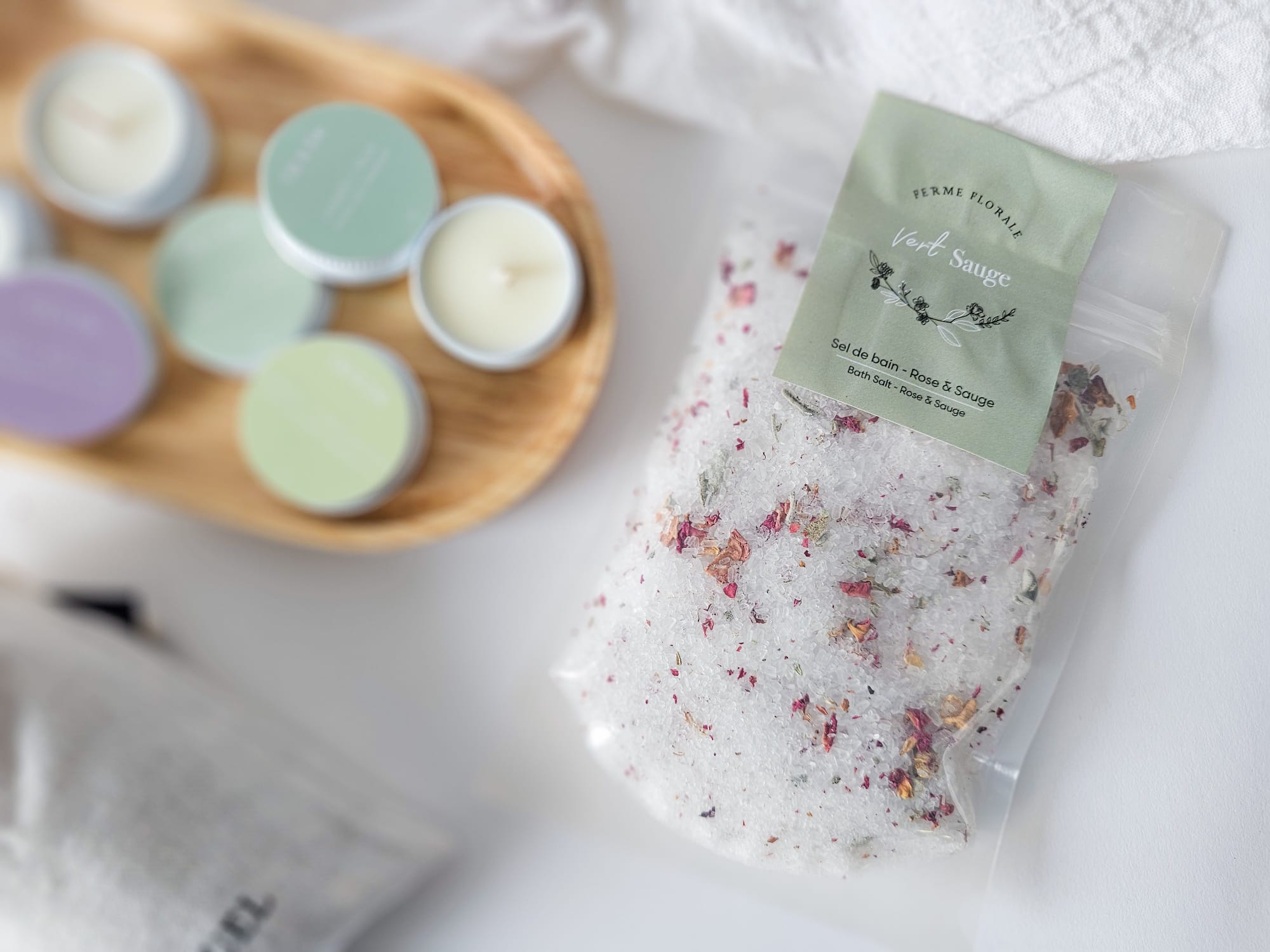 sel de bain vert sauge