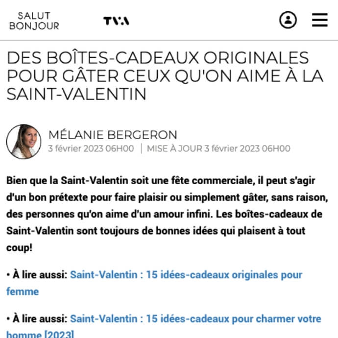 Salut Bonjour | Des boîtes-cadeaux originales pour gâter ceux qu&#39;on aime à la Saint-Valentin